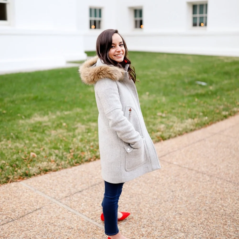 Jcrew Stadium Nello Gori Coat with faux fur hood - Picture 12 of 12